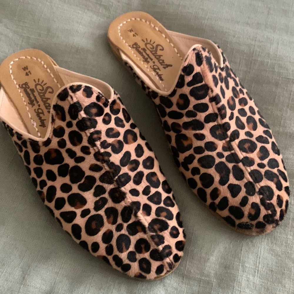 Sabah Babas in Leopard Print Calf Hair, size 41 (10)
